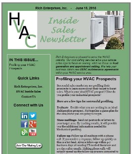 hvac inside sales newsletter